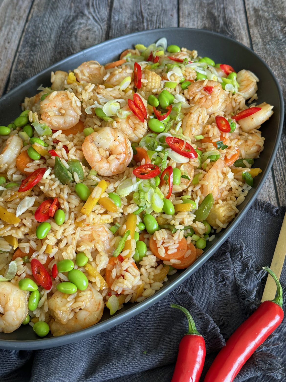 Asian rice with shrimps - Cuisinovia